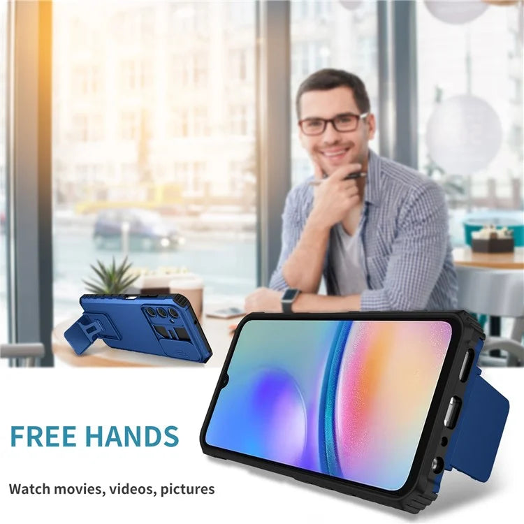 For Samsung Galaxy A05s 4G Phone Case Built-in Kickstand and Slide Lens Cover
