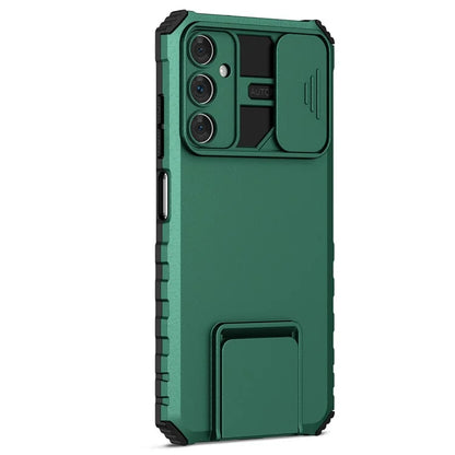 For Samsung Galaxy A05s 4G Phone Case Built-in Kickstand and Slide Lens Coverish Green