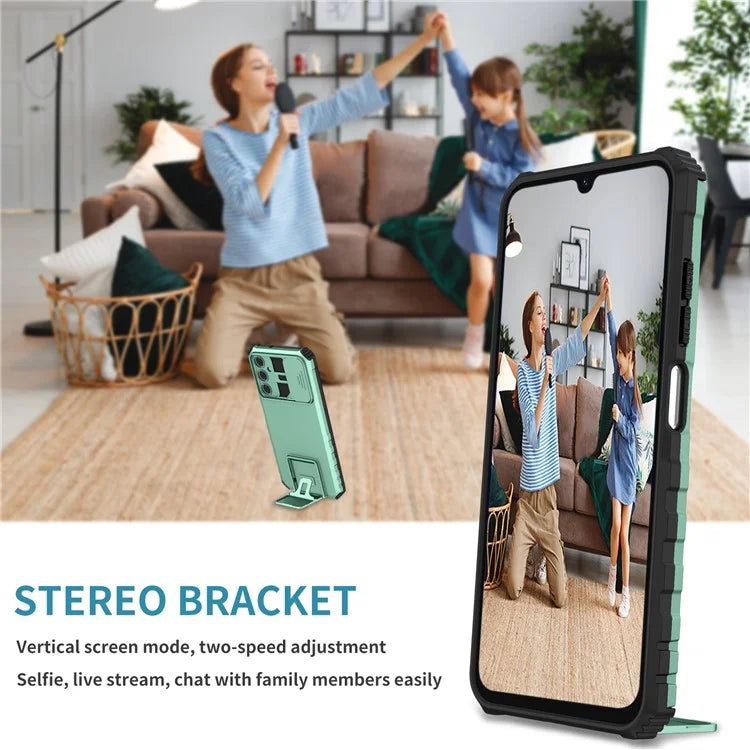 For Samsung Galaxy A05s 4G Phone Case Built-in Kickstand and Slide Lens Cover