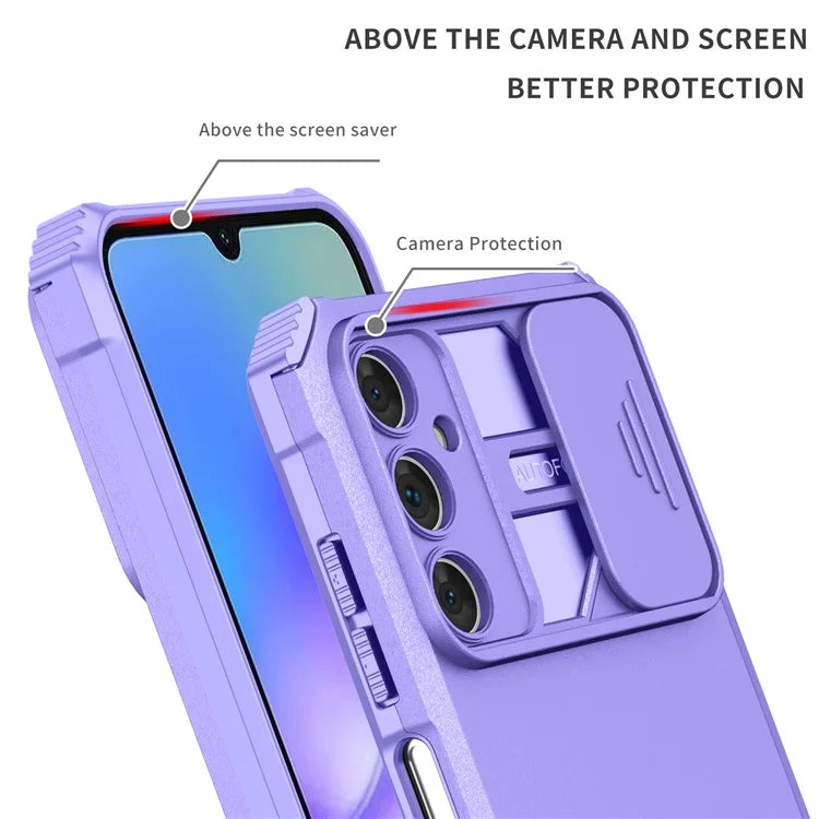For Samsung Galaxy A05s 4G Phone Case Built-in Kickstand and Slide Lens Cover