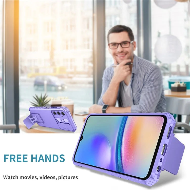 For Samsung Galaxy A05s 4G Phone Case Built-in Kickstand and Slide Lens Cover