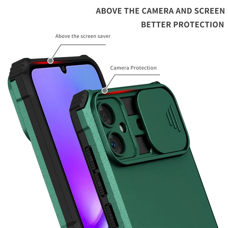 For Samsung Galaxy A05 4G Camera Protection Case Impact-Resistant PC+TPU Phone Coverish Green