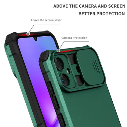 For Samsung Galaxy A05 4G Camera Protection Case Impact-Resistant PC+TPU Phone Coverish Green