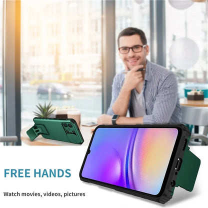 For Samsung Galaxy A05 4G Camera Protection Case Impact-Resistant PC+TPU Phone Coverish Green