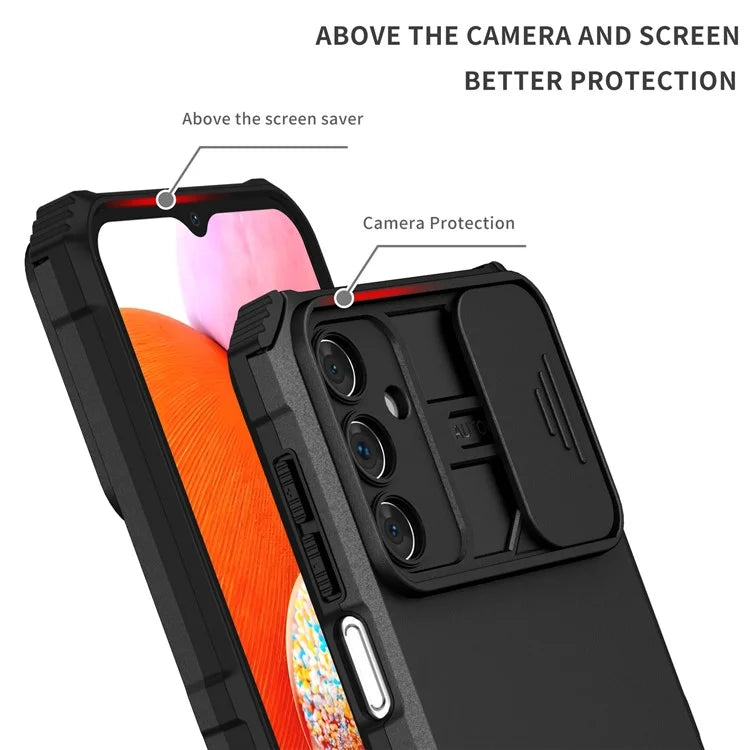 For Samsung Galaxy A15 5G Phone Case Slide Lens Protection Kickstand