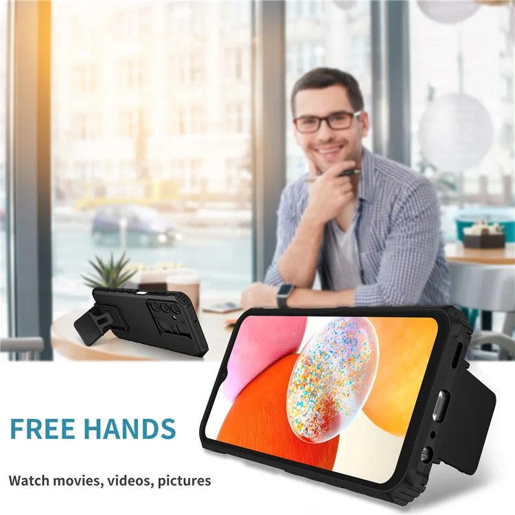 For Samsung Galaxy A15 5G Phone Case Slide Lens Protection Kickstand