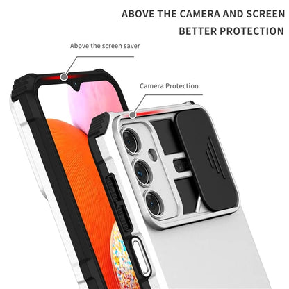For Samsung Galaxy A15 5G Phone Case Slide Lens Protection Kickstand