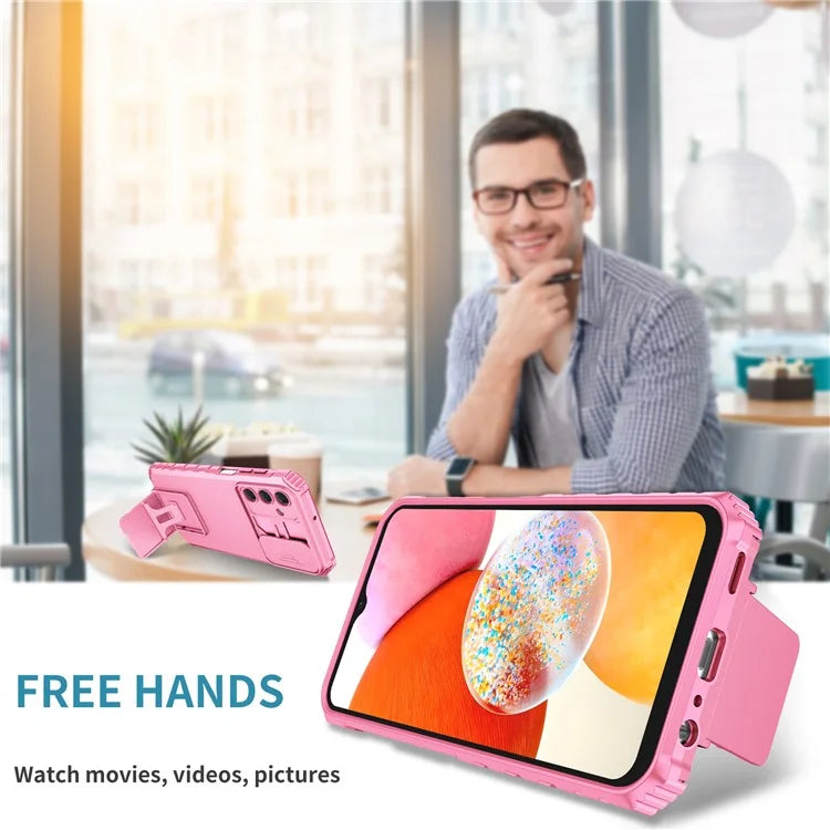 For Samsung Galaxy A15 5G Phone Case Slide Lens Protection Kickstand