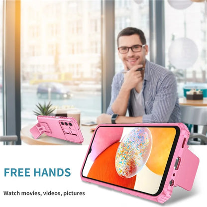 For Samsung Galaxy A15 5G Phone Case Slide Lens Protection Kickstand
