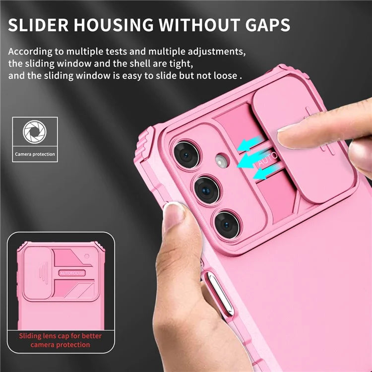 For Samsung Galaxy A15 5G Phone Case Slide Lens Protection Kickstand