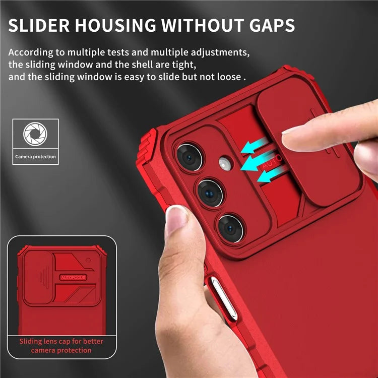 For Samsung Galaxy A15 5G Phone Case Slide Lens Protection Kickstand