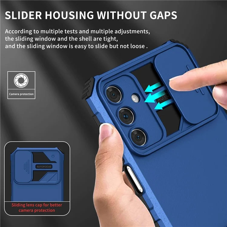 For Samsung Galaxy A15 5G Phone Case Slide Lens Protection Kickstand