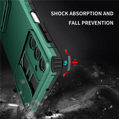 For Samsung Galaxy A15 5G Phone Case Slide Lens Protection Kickstandish Green