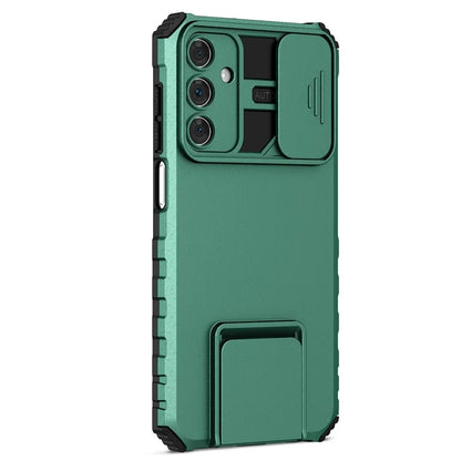 For Samsung Galaxy A15 5G Phone Case Slide Lens Protection Kickstandish Green
