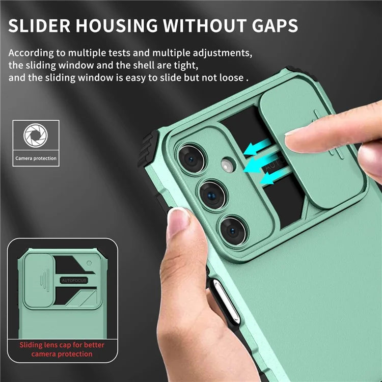 For Samsung Galaxy A15 5G Phone Case Slide Lens Protection Kickstand