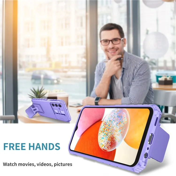 For Samsung Galaxy A15 5G Phone Case Slide Lens Protection Kickstand