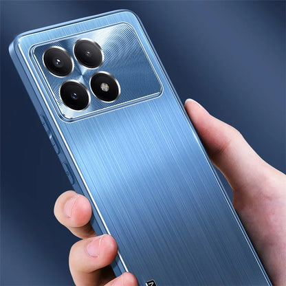 For Xiaomi Redmi K70 5G / K70 Pro 5G Case TPU + Metal Brushed Smartphone Guard Cover