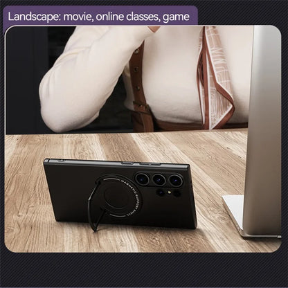 For Samsung Galaxy S24 Ultra Case Kickstand Phone Cover Compatible with MagSafe