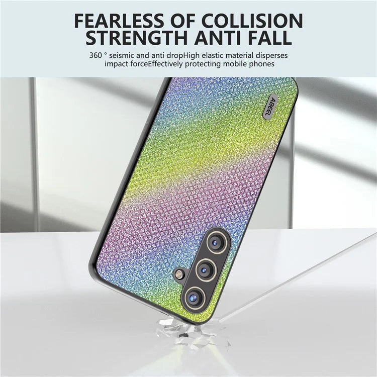 ABEEL For Samsung Galaxy S24+ Protective Phone Cover Rhinestone Texture Leather Back Case