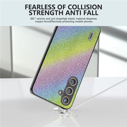 ABEEL For Samsung Galaxy S24+ Protective Phone Cover Rhinestone Texture Leather Back Case