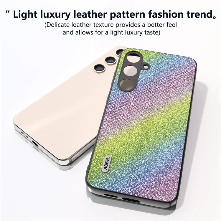 ABEEL For Samsung Galaxy S24+ Protective Phone Cover Rhinestone Texture Leather Back Case
