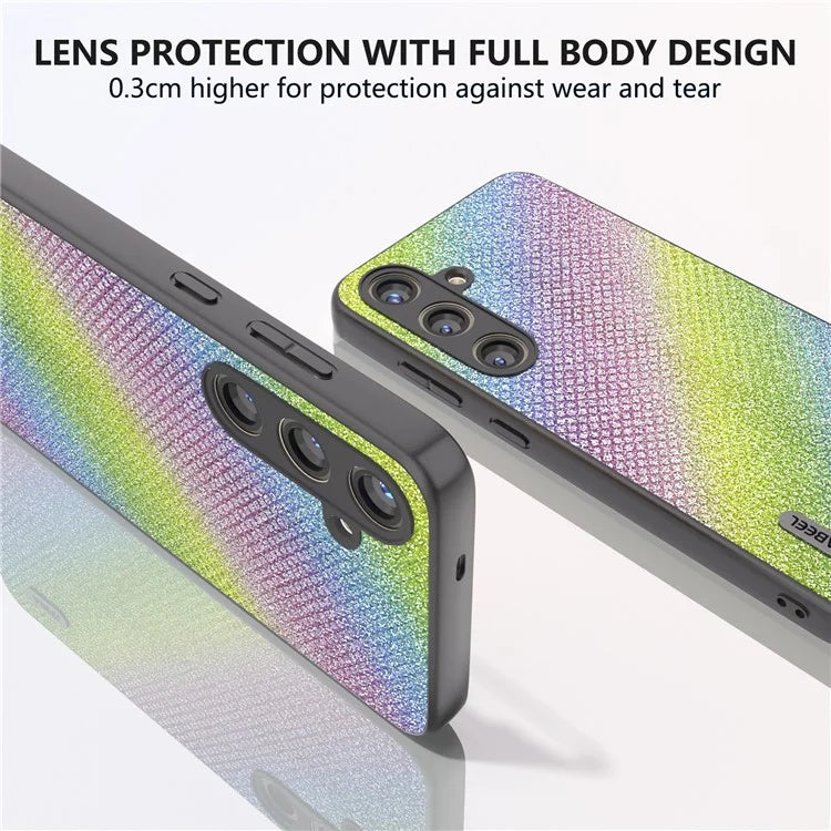 ABEEL For Samsung Galaxy S24+ Protective Phone Cover Rhinestone Texture Leather Back Case