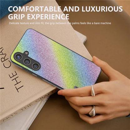 ABEEL For Samsung Galaxy S24+ Protective Phone Cover Rhinestone Texture Leather Back Case