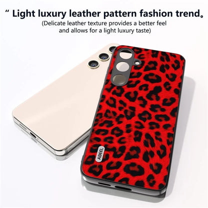 ABEEL For Samsung Galaxy S24+ Leopard Print Leather Case Anti-Scratch Cover