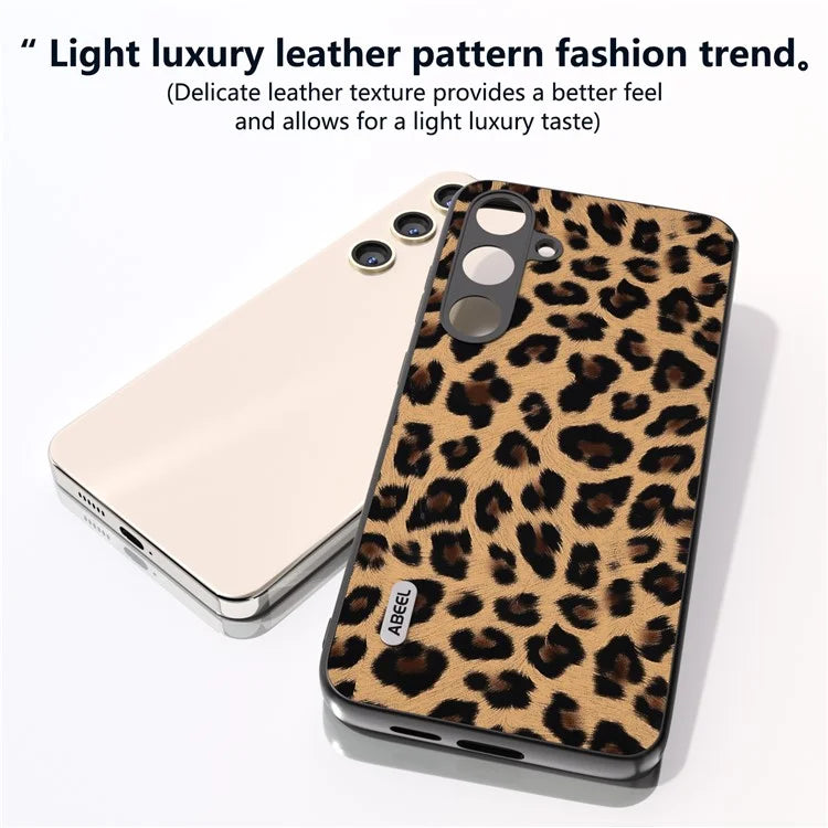 ABEEL For Samsung Galaxy S24+ Leopard Print Leather Case Anti-Scratch Cover