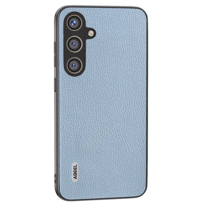 ABEEL For Samsung Galaxy S24 Case Genuine Cow Leather Litchi Texture Cover