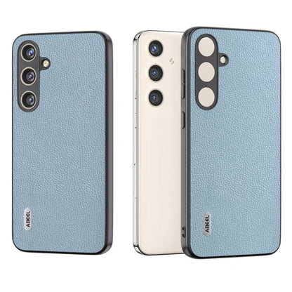 ABEEL For Samsung Galaxy S24 Case Genuine Cow Leather Litchi Texture Cover