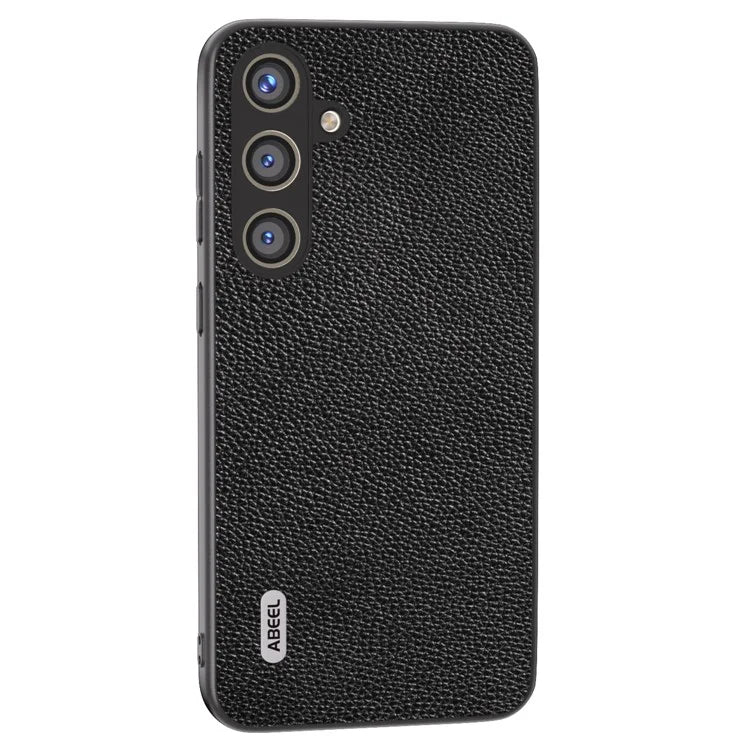 ABEEL For Samsung Galaxy S24 Case Genuine Cow Leather Litchi Texture Cover