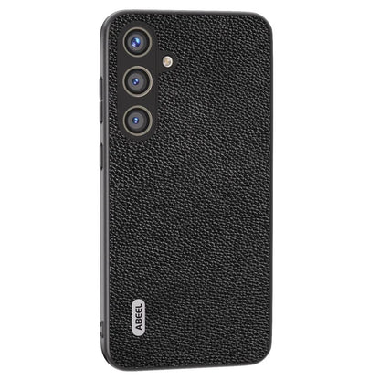 ABEEL For Samsung Galaxy S24 Case Genuine Cow Leather Litchi Texture Cover