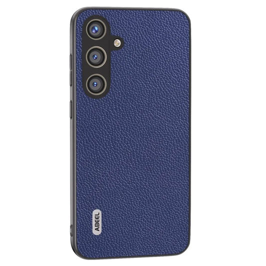 ABEEL For Samsung Galaxy S24+ Case with Litchi Texture Genuine Cow Leather Back Cover
