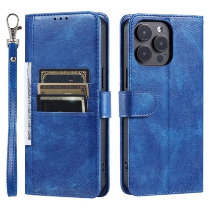 For iPhone 15 Pro Max Case Leather Phone Cover Stand Wallet with Hand Strap