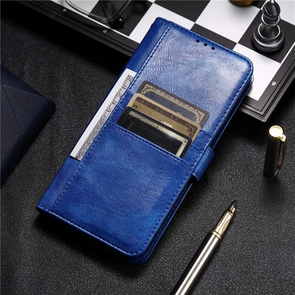 For iPhone 14 Pro Max Case Stand Crazy Horse Texture Leather Cover with Card Slots