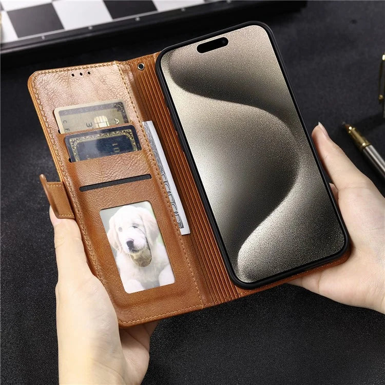 For iPhone 14 Pro Max Case Stand Crazy Horse Texture Leather Cover with Card Slots