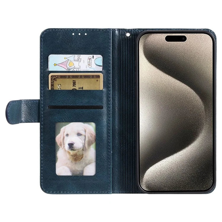 For iPhone 14 Pro Case Wallet Stand Leather Phone Protective Cover with a Strap