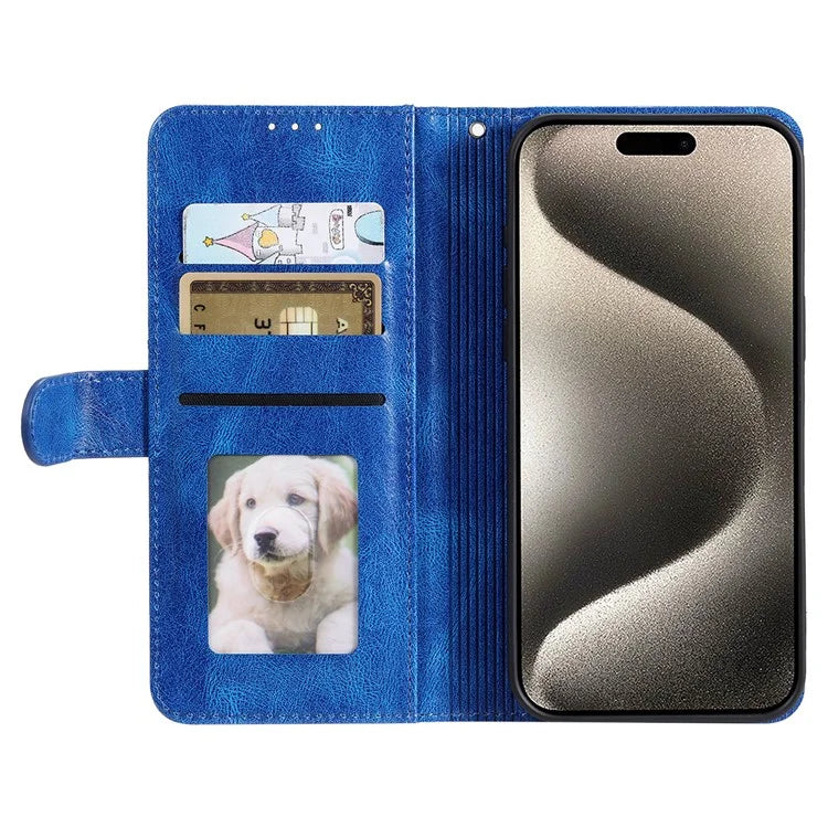 For iPhone 14 Pro Case Wallet Stand Leather Phone Protective Cover with a Strap