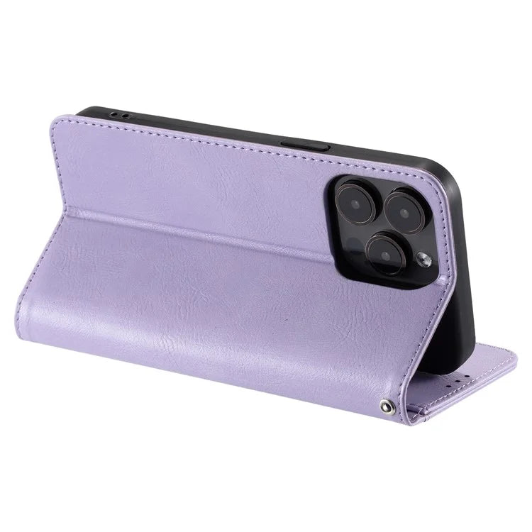 For iPhone 14 Pro Case Wallet Stand Leather Phone Protective Cover with a Strap