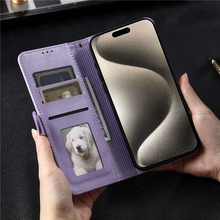 For iPhone 14 Pro Case Wallet Stand Leather Phone Protective Cover with a Strap