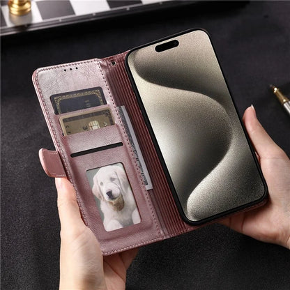For iPhone 14 Pro Case Wallet Stand Leather Phone Protective Cover with a Strap