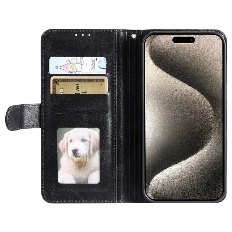 For iPhone 14 Pro Case Wallet Stand Leather Phone Protective Cover with a Strap