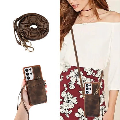 For Samsung Galaxy S21 Ultra 5G Cell Phone Case PU Leather+TPU Zipper Wallet Cover
