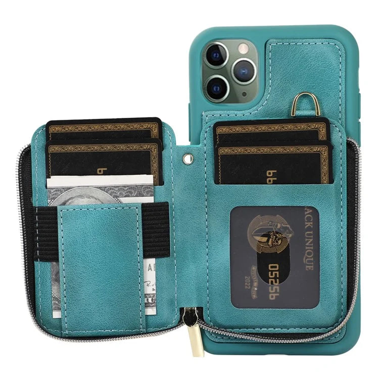 For iPhone 11 Pro Max Cell Phone Case PU Leather+TPU Kickstand Cover