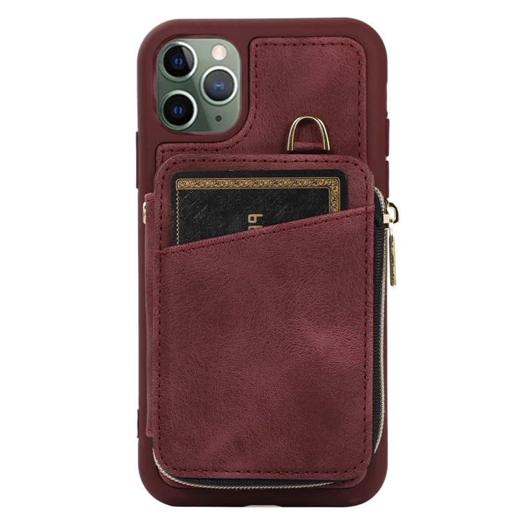 For iPhone 11 Pro Max Cell Phone Case PU Leather+TPU Kickstand Cover