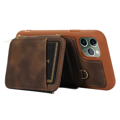 For iPhone 11 Pro Max Cell Phone Case PU Leather+TPU Kickstand Cover