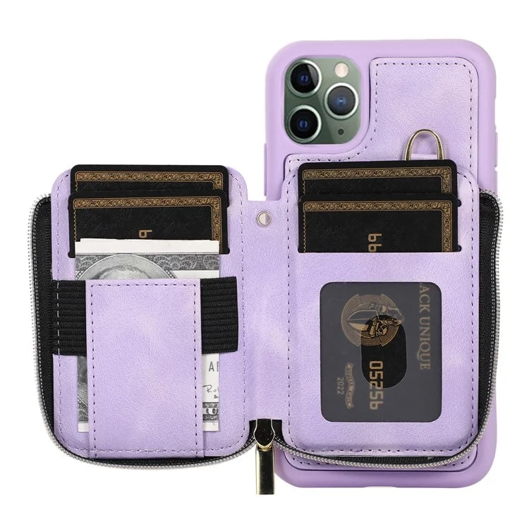 For iPhone 11 Pro Max Cell Phone Case PU Leather+TPU Kickstand Cover