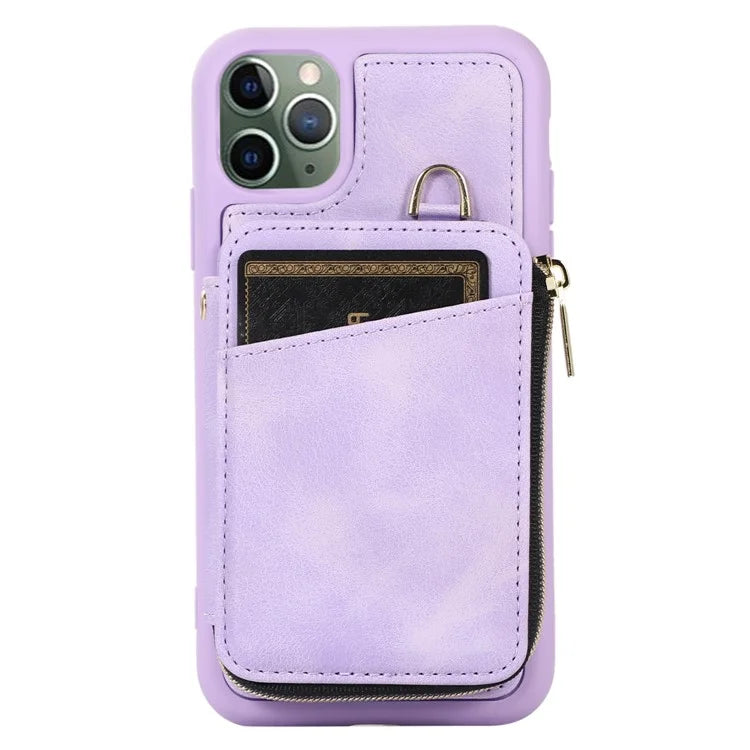 For iPhone 11 Pro Cell Phone Case Drop Proof PU Leather+TPU Kickstand Cover