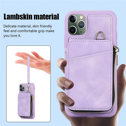 For iPhone 11 Pro Cell Phone Case Drop Proof PU Leather+TPU Kickstand Cover